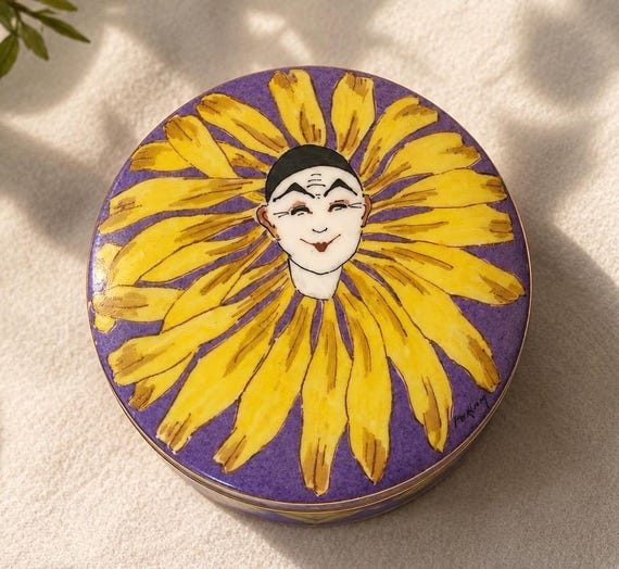 French Art Deco Pierrot 1920-1930 Powder Box – PERLAM Limoges Porcelain Vanity Casket
