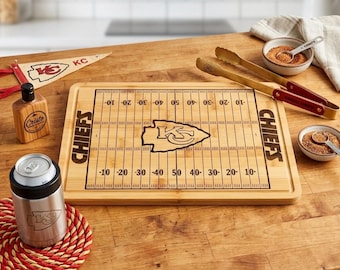 Custom Kansas City Chiefs Cutting Board Personalized Game Day Charcuterie Board Chiefs Kingdom Fan Gift Tailgate Serving Board Kitchen Decor