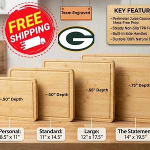 Custom Football Cutting Board, Personalized Green Bay Packers Fan Charcuterie Board, Serving Tray, Engraved Football Field Kitchen Decor bild 9