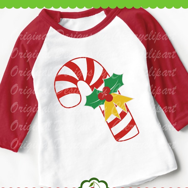 Christmas Candy Cane SVG,  Christmas SVG Silhouette & Cricut Cut Files, Clip Art, T-Shirt, Iron on, Transfer  CHSVG71