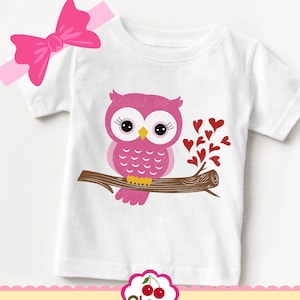 Valentine's Day Sweet Owl svg, Owl with hearts svg, Owl clip art, owl Silhouette & Circut Cut Files VTN60