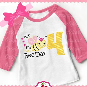 Bumble Bee 4th Birthday SVG: Girl&#39;s Bee Day Clipart (Digital Download)