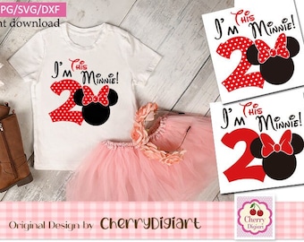 Minnie Mouse Birthday SVG: "I'm This Minnie" T-Shirt Design (Digital Download)