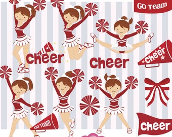 Cheerleader Clipart: School Spirit PNG Images (Digital Download)