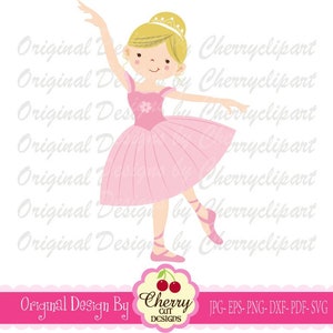 Ballerina svg, Blonde ballerina svg, ballet girl svg Silhouette & Cricut Cut design, Ballerina Clip Art, T-Shirt, Iron on, Transfer BYSVG17