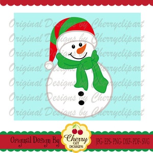 Snowman with scarf svg png, Winter Snowman Silhouette Cut Files, Cricut Cut Files CHSVG44 -Personal and Commercial Use