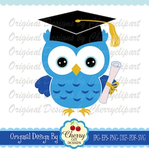 Graduation owl SVG DXF, Graduation cap boy owl svg Silhouette & Cricut Cut Files SCH21 -Personal and Commercial Use