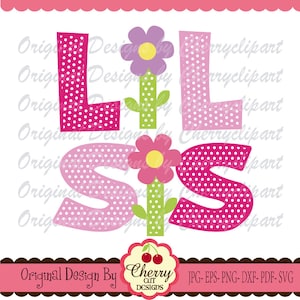 LIL SIS svg dxf eps Big Sister Silhouette & Cricut Cut Design BSCH13 - Personal and Commercial Use