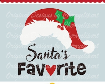 Santa's Favorite SVG Dxf, Christmas Santa Hat SVG Silhouette Cut Files, Cricut Cut Files CHSVG93 -Personal and Commercial Use