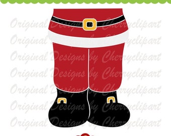 Christmas Santa Claus Legs Svg, Christmas Santa Silhouette & Cricut Cut Files,  Santa clip art, T-Shirt, Iron on, Transfer  CHSVG33