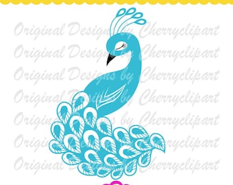 Peacock SVG Silhouette Cut File: T-shirt Iron On Design (Digital Download)