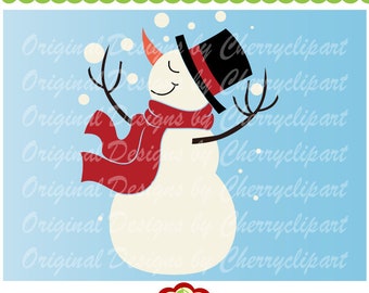 Snowman SVG: Winter Silhouette Cut File (Digital Download)