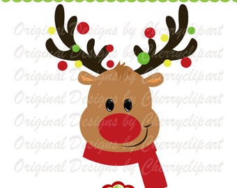 Reindeer boy SVG dxf Christmas reindeer Silhouette and Cricut Cut Files CHSVG24 -Personal and Commercial Use