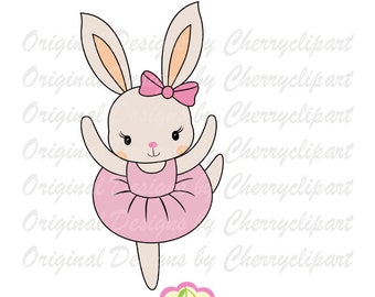 Easter Bunny SVG DXF, Ballerina bunny svg, Bunny girl SVG dxf Silhouette and Cricut Cut Files EAS23 - Personal and Commercial Use