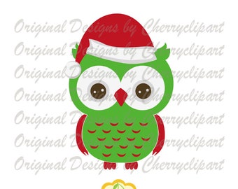 Christmas Santa Claus Owl Svg Dxf Christmas Silhouette Etsy