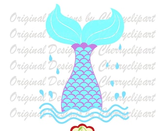 Mermaid tail SVG Dxf ,Mermaid SVG Silhouette Cut Files, Cricut Cut Files BYSVG6