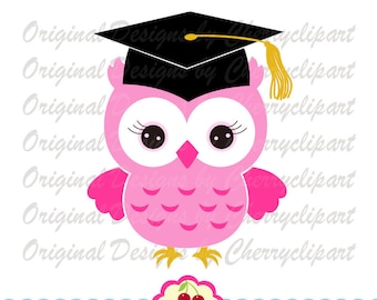 Graduation owl SVG DXF, Graduation cap svg Silhouette & Cricut Cut Files SCH20