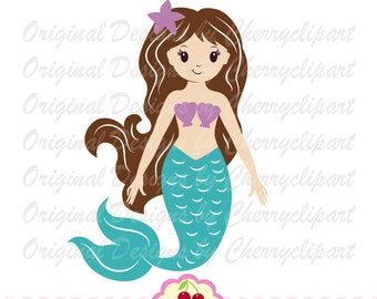Long Hair Mermaid SVG: Silhouette & Cricut Cut File (Digital Download)