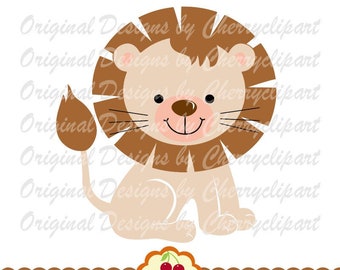 Lion svg, Baby little lion svg, Baby animal svg Silhouette & Cricut Cut design, Clip Art, T-Shirt, Iron on, Transfer  AN118