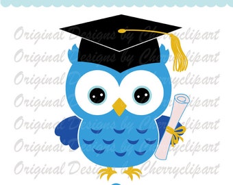 Graduation owl SVG DXF, Graduation cap boy owl svg Silhouette & Cricut Cut Files SCH21 -Personal and Commercial Use