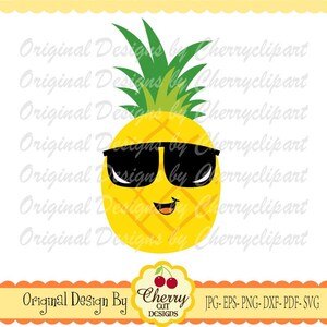 Sunglasses Pineapple svg, Pineapple face svg, Pineapple boy svg Silhouette & Cricut Cut Files, pineapple Clip art, T-shirt iron on SUM45