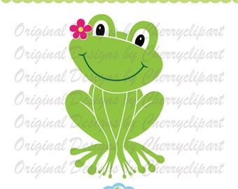 SVG,Dxf cut design,Frog with flower svg,Frog svg dxf, Animal SVG Silhouette Cut Files, Cricut Cut Files EAS20