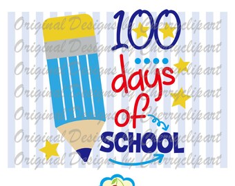 100 Days of School PNG SVG : Back to School Sublimation Art (Digital Download)