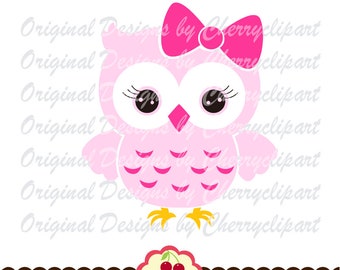 Owl svg dxf, Owl with bow Silhouette & Cricut Cut Files crafts, clip art, card making, web design AN16