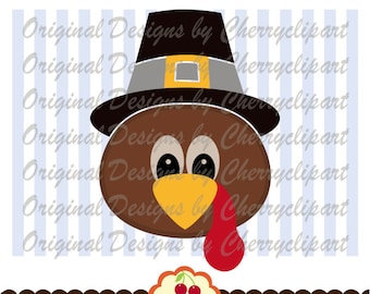 Pilgrim Turkey PNG SVG: Thanksgiving Hat Clipart (Digital Download)
