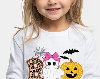 Cute Halloween BOO PNG Design for Girls' Shirts | Sublimation Pattern Art