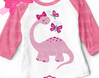 Dinosaur & Butterflies PNG SVG: Silhouette Cut Design (Digital Download)