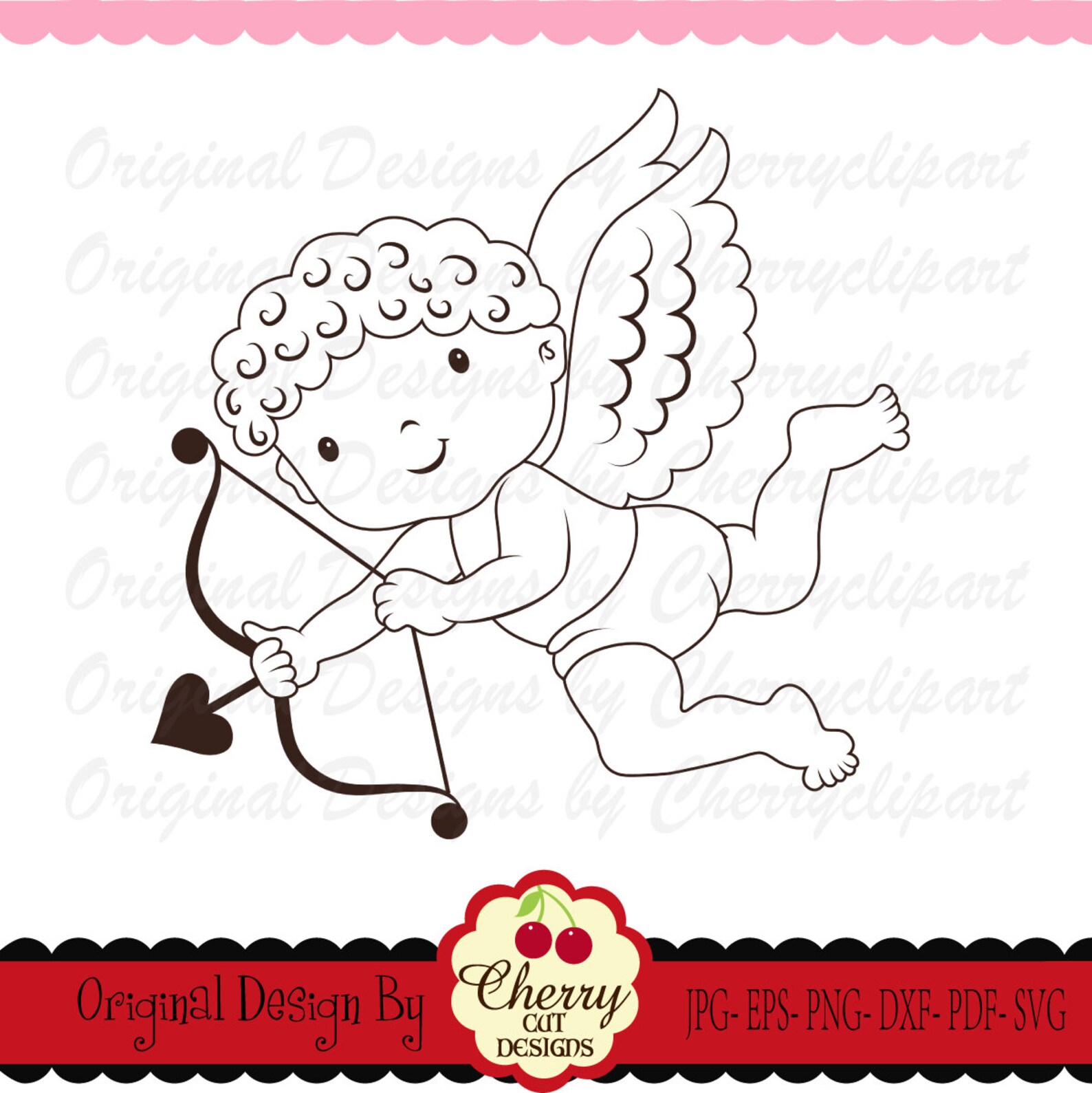 Valentine Cute Cupid Svg Silhouette & Cricut Cut Files Cupid | Etsy