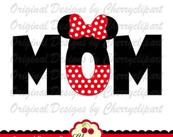 Minnie MOM Png Svg: Mother's Day Sublimation Art and Cut Files (Digital Download)