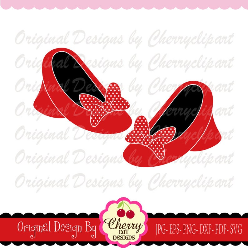 Shoes SVG Minnie shoes SVG DXF Silhouette & Cricut Cut Files MM06 image 1