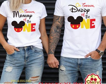 First Birthday Boy Mickey ONE PNG SVG | Family Matching Mommy Daddy Birthday Digital Download