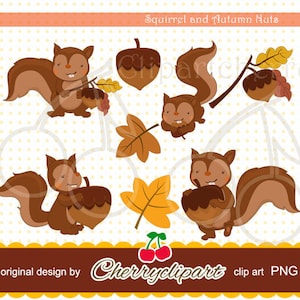 Squirrels digital clip art for-Personal and Commercial Use-paper crafts,card making,scrapbooking,and Web Design