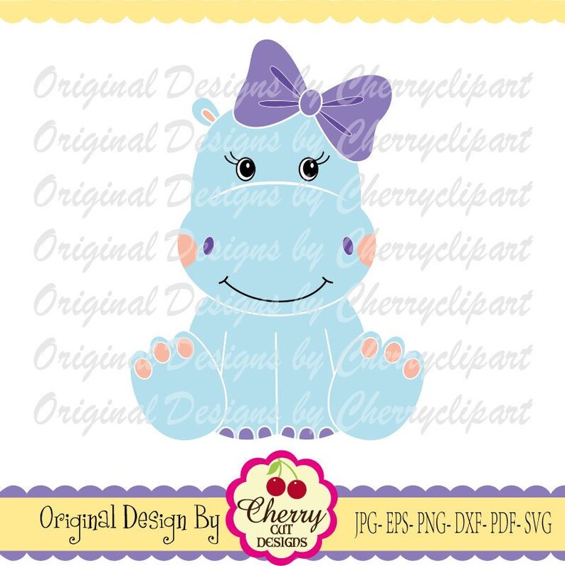 Download Hippo SVG DXF Baby hippo svg Baby Animal svg Silhouette ...
