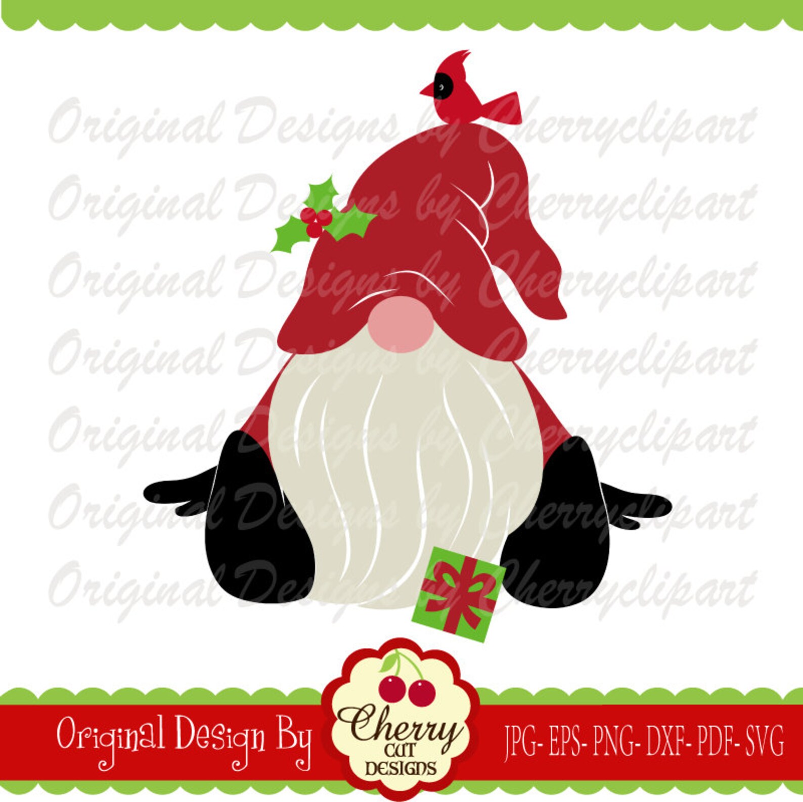 Christmas Gnome Svg Silhouette & Cricut Cut Designgnome Clip | Etsy