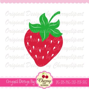 May include: A red strawberry with green leaves and white seeds. The strawberry is a digital clip art image for crafting and design projects.
