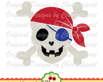 Halloween Pirate Skull SVG Cut Files: T-Shirt Iron On (Digital Download)