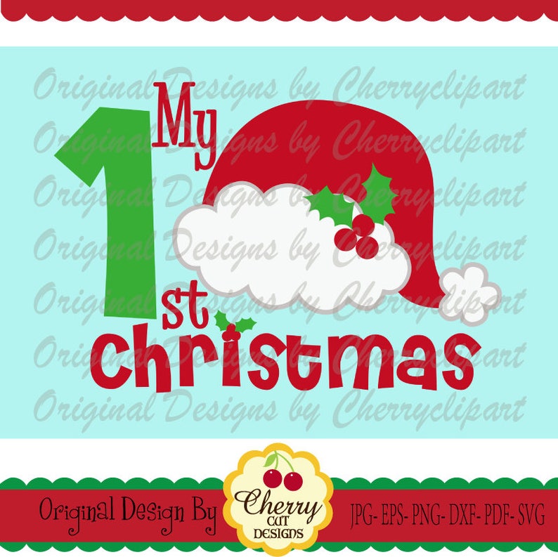 Download My 1st Christmas Santa Hat Svg Christmas Silhouette Cricut Etsy PSD Mockup Templates