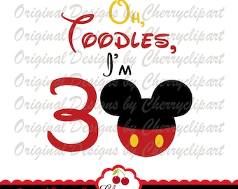 Mickey 3rd Birthday PNG SVG: Oh Toodles Sublimation Art & Cut File (Digital Download)