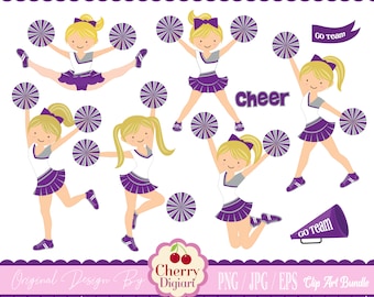 Cheerleaders Set \purple white silver\ Custom design for -Personal and Commercial Use