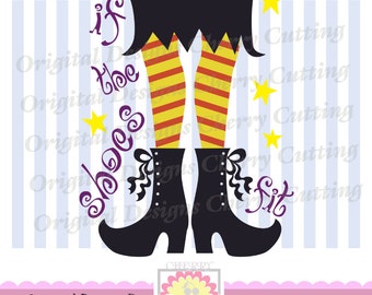 If the shoes fits SVG,Halloween witch SVG, Witch foot,Silhouette Cut Files, Cricut Cut Files DIGICUT01 -Personal and Commercial Use