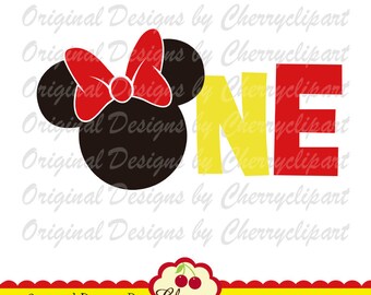 Minnie Mouse ONE Birthday SVG: Silhouette & Cricut Cut File (Digital Download)
