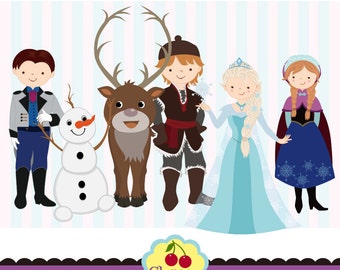 The Snow Queen,Snow Princess,Prince and Princess Digital Clipart Set for -Personal and Commercial Use-paper crafts,card making,scrapbooking