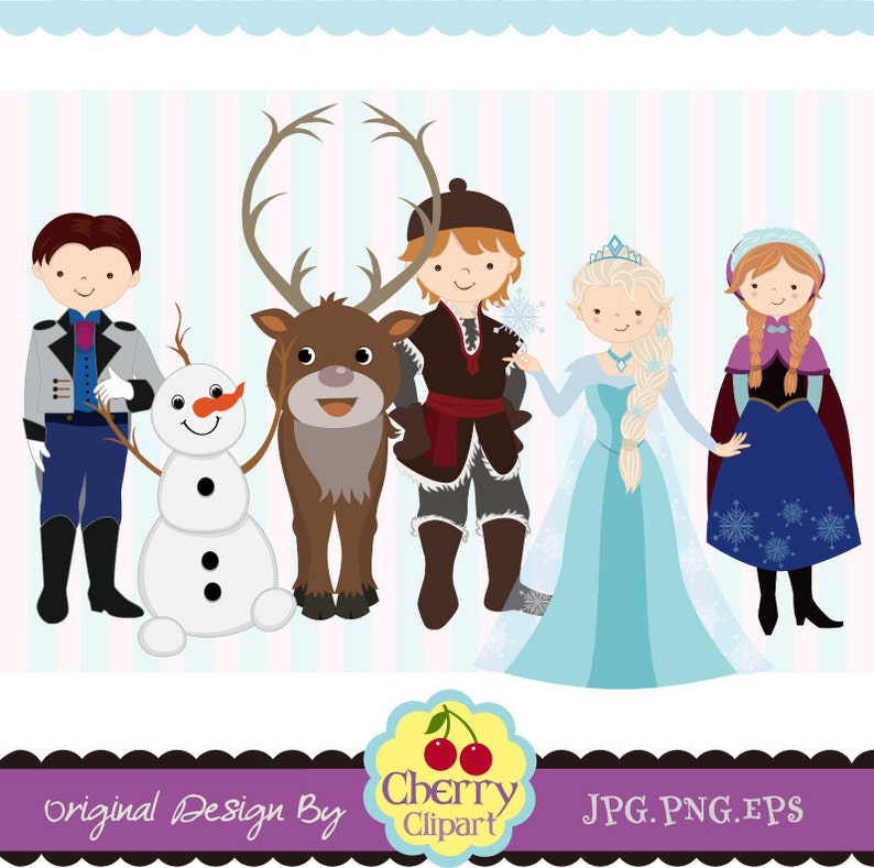 The Snow Queen,Snow Princess,Prince and Princess Digital Clipart Set for Personal and Commercial Use-paper crafts,card making,scrapbooking image 1