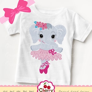 Elephant svg, Ballerina elephant svg, Ballet baby animal svg Silhouette & Circut Cut design, Clip art, T-shirt iron on AN116