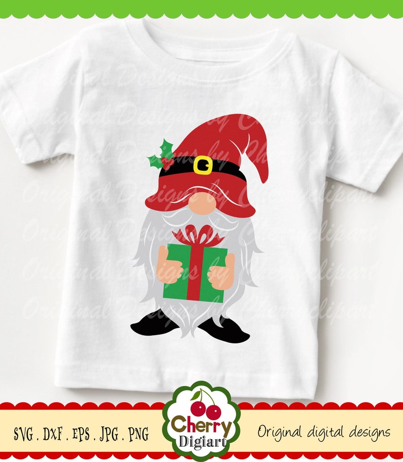 Download Christmas Santa gnome svgGnome with gift svg Silhouette ...