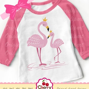 Flamingo svg, Two Flamingoes svg, Mother&#39;s Day svg Silhouette & Circut Cut Design, Flamingo clip art, T-shirt iron on FMSVG12